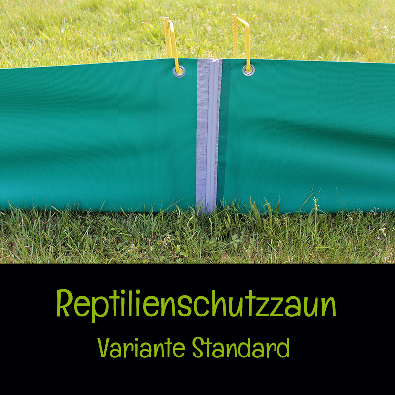 Reptilienschutzzaun standard mit Kederverbindung auf Gras